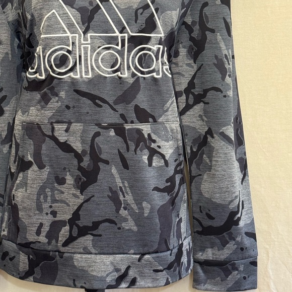 I-37 Adidas Gray‎ Camo Long Sleeve Pullover Hoodie Size XL - Picture 3 of 16